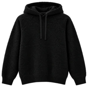 Dior Cannage Textured Knit Hoodie - Black
