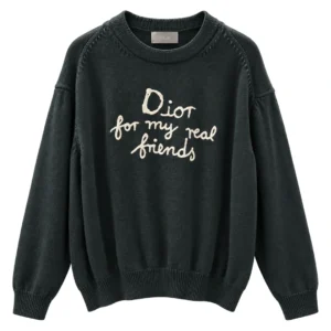 Dior "For My Real Friends" Embroidered Sweater - Navy