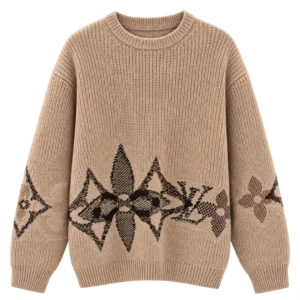 Louis Vuitton Giant Monogram Jacquard Crewneck Sweater - Beige